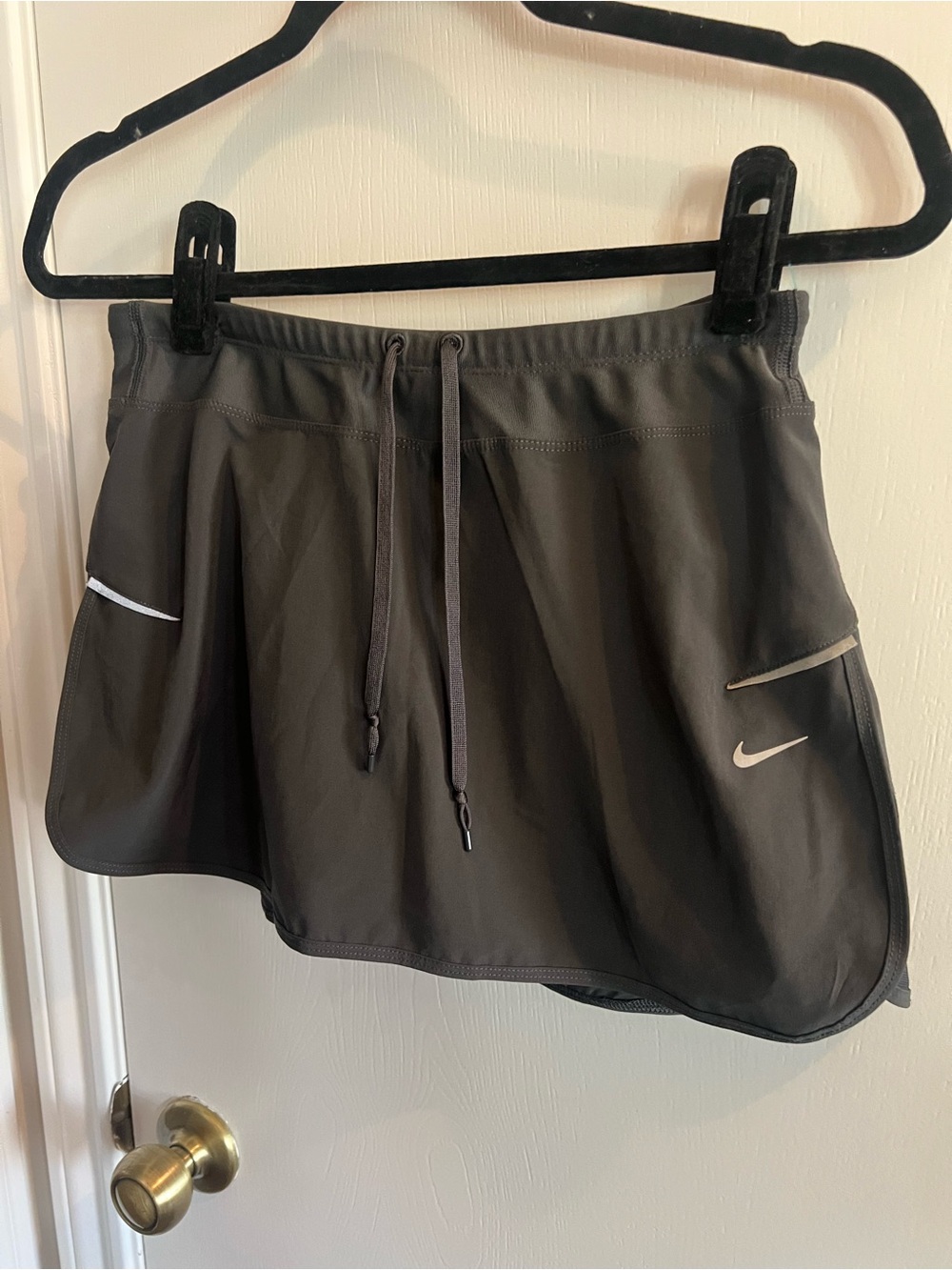 Nike Women's Dark Gray Running Skort with Drawstring